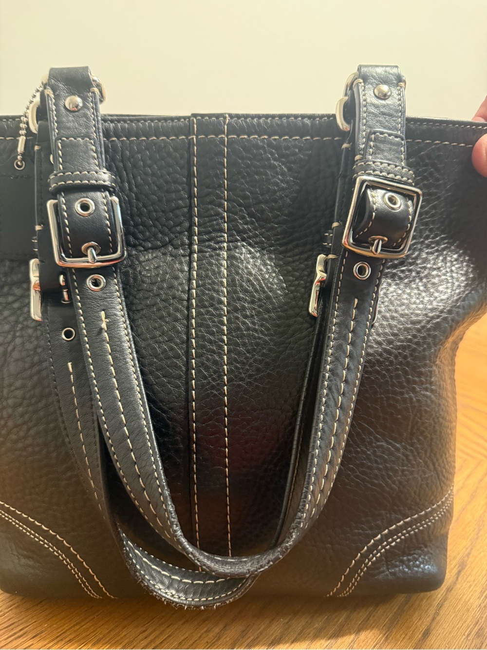 Coach F13069 Black Leather Hamptons Tote Shoulder Bag Y2K 2009 - Picture 3 of 14